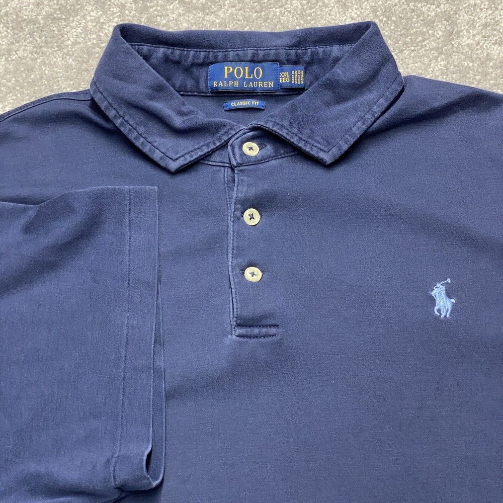 Polo Ralph Lauren Polo Shirt Mens XXL 2XL Navy Classic Fit Preppy Pony